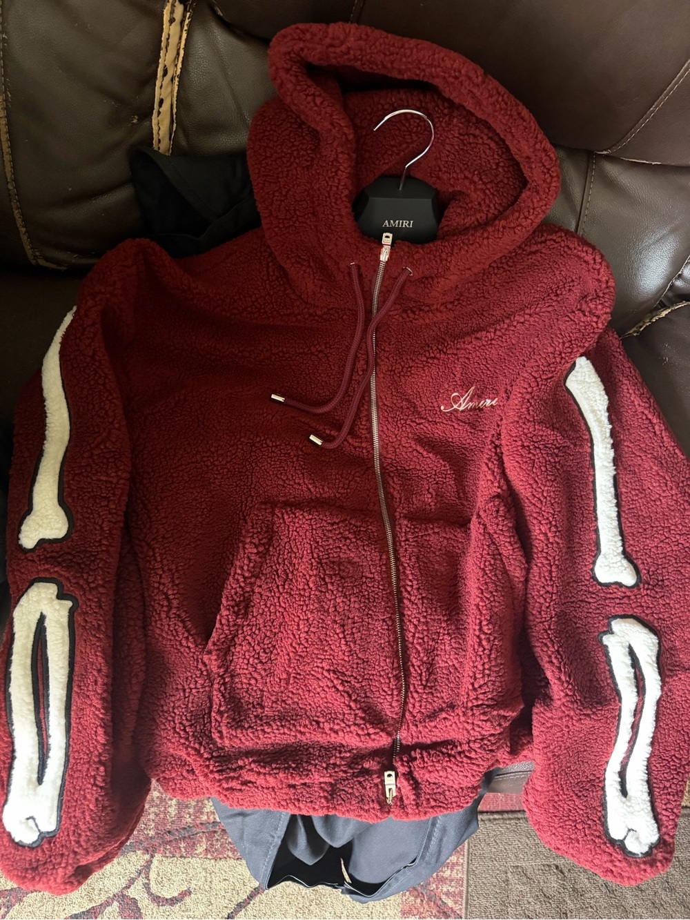 AMIRI Red Sherpa-Lined Jacket with Black Interior
